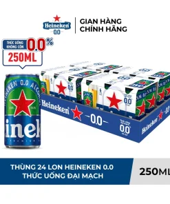 Thùng 24 lon Thức uống đại mạch Heineken 0.0 250ml/lon