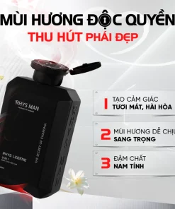 Sữa tắm gội nam 3in1 RHYS MAN hương nước hoa Rhys Legend 350ml